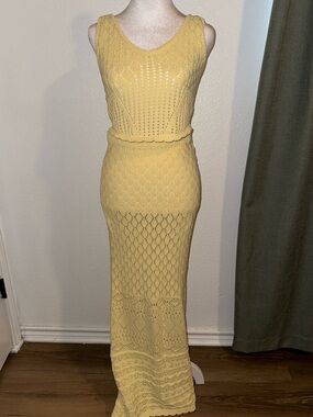 Madden NYC Yellow Knit 2-Piece Set